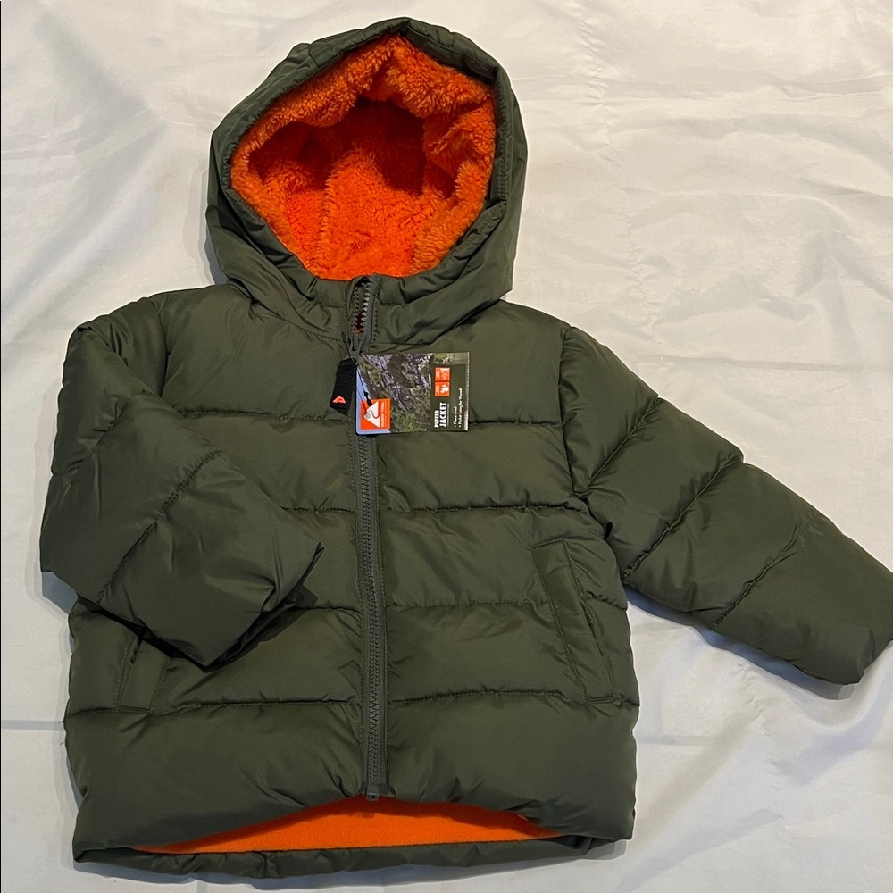 “🩷Bundle 4/$19” Ozark 2T Toddler Trail Orange Fleece Winter Warm Coat Jacket